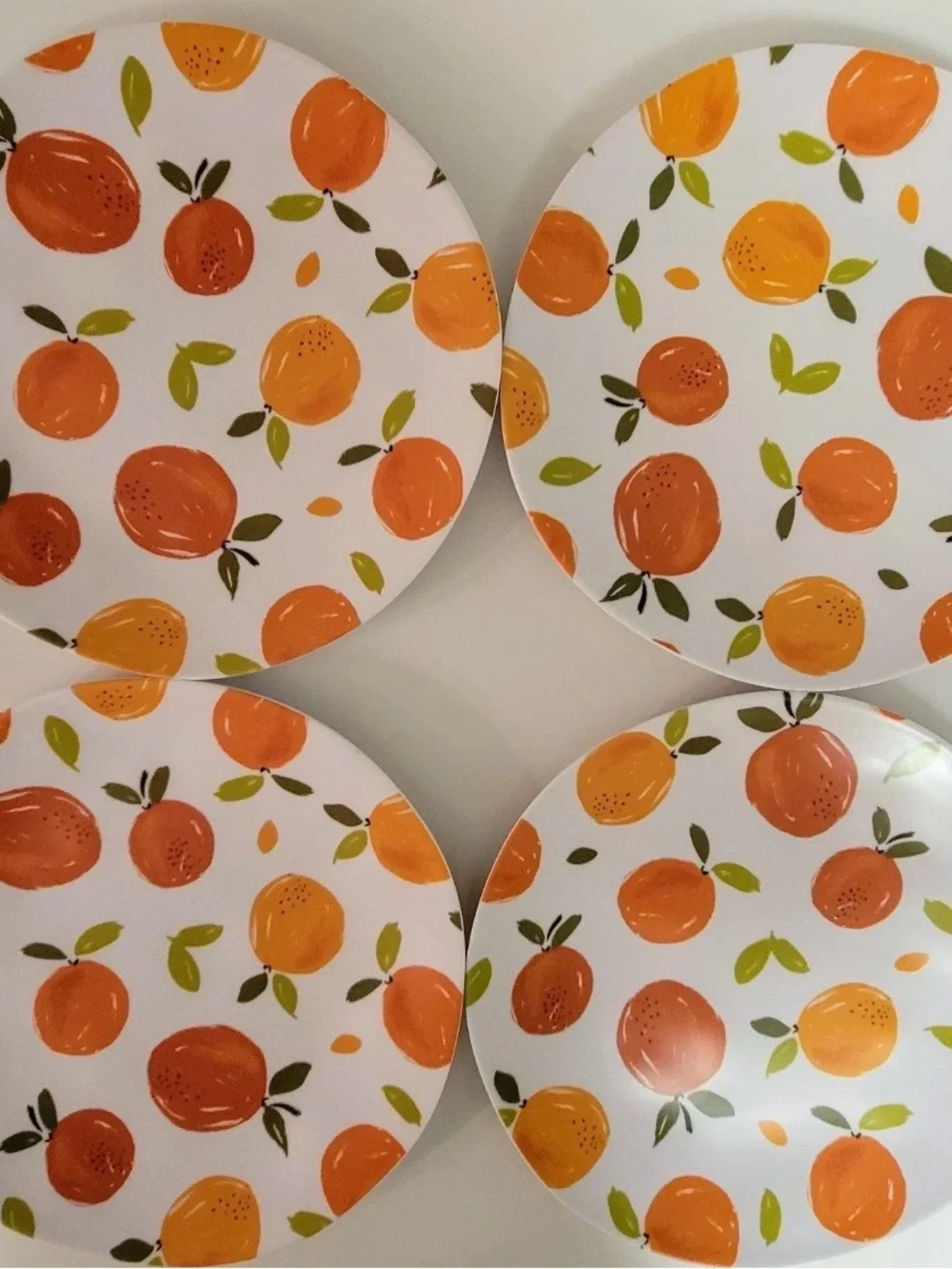 Hobby Lobby Orange Melamine Salad & Dinner Plates 4ct Each Summer Fruit Oranges